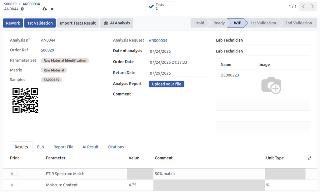 University and research laboratory software analysis interface