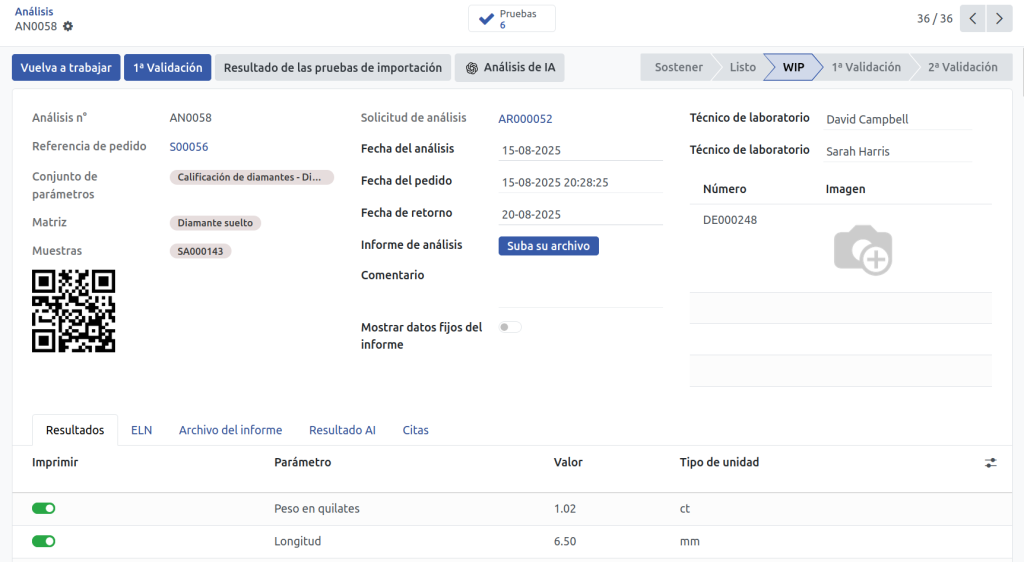laboratorio gem analisis