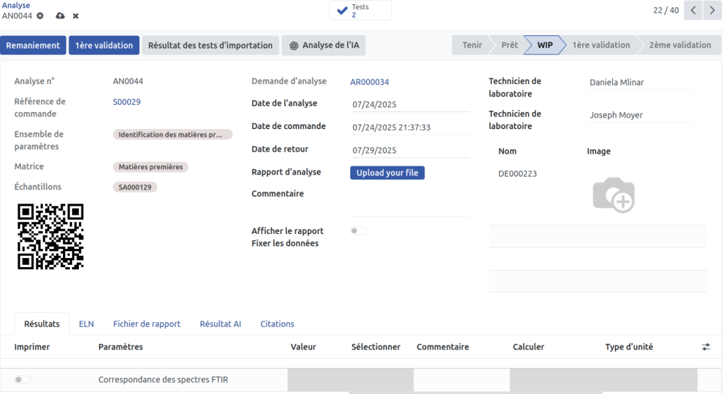 Recherche laboratoire logiciel analyse