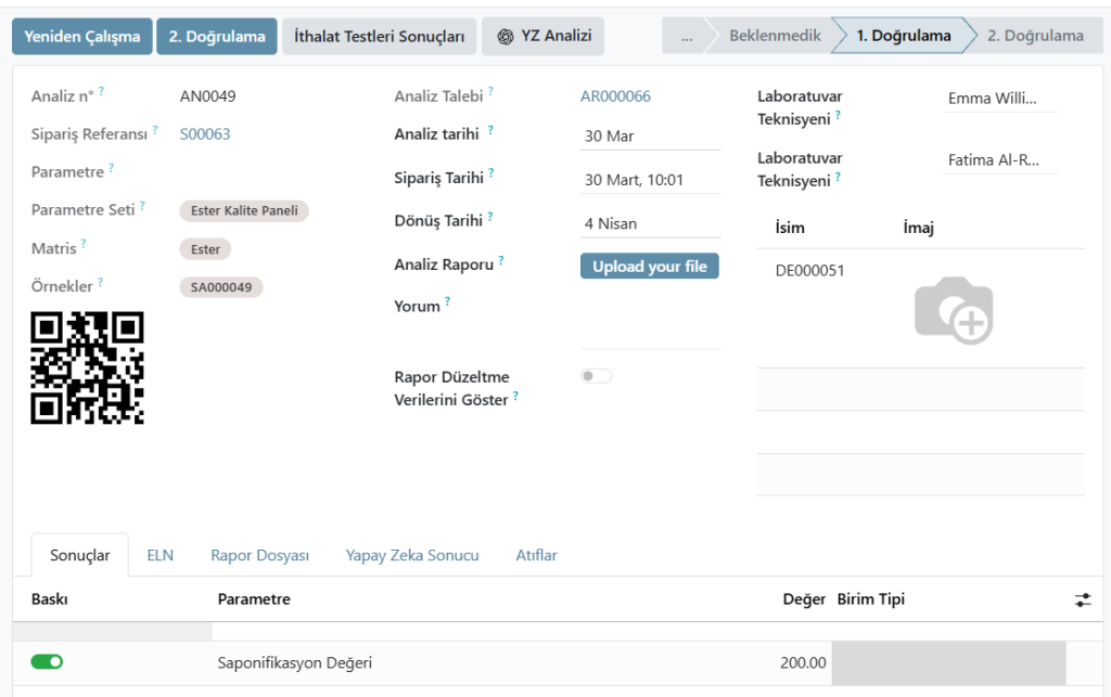 Kimyasal analiz laboratuvarları için laboratuvar yazılımı